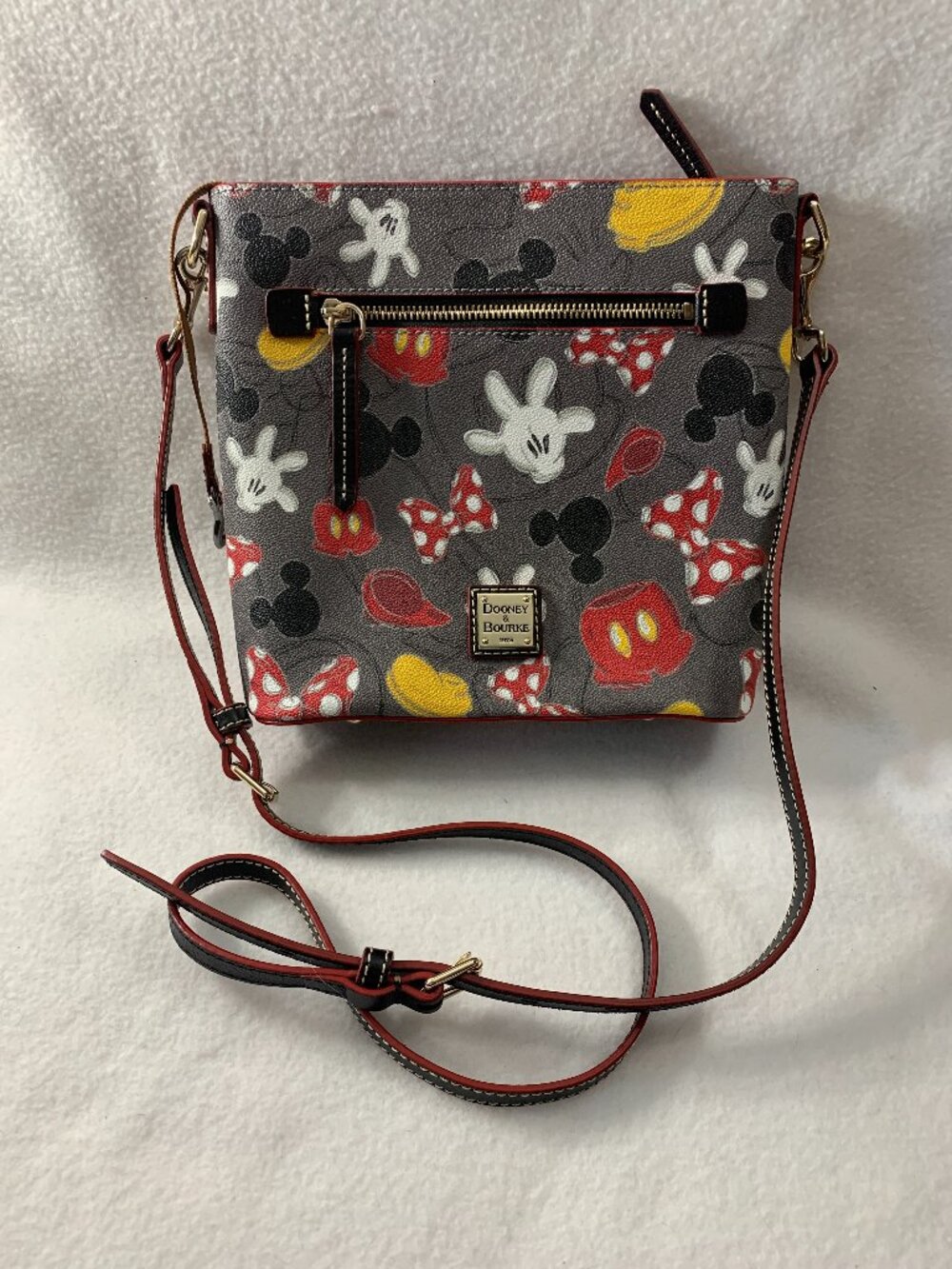 Disney Dooney & Bourke Mickey Mouse Minnie Mouse Letter Carrier Crossbody Bag